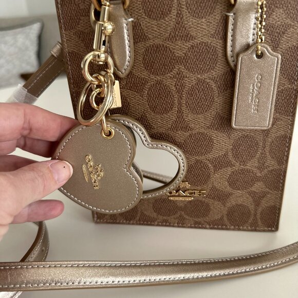 Mini Coach Brown Tote Bag with Gold Accents - Picture 2 of 15